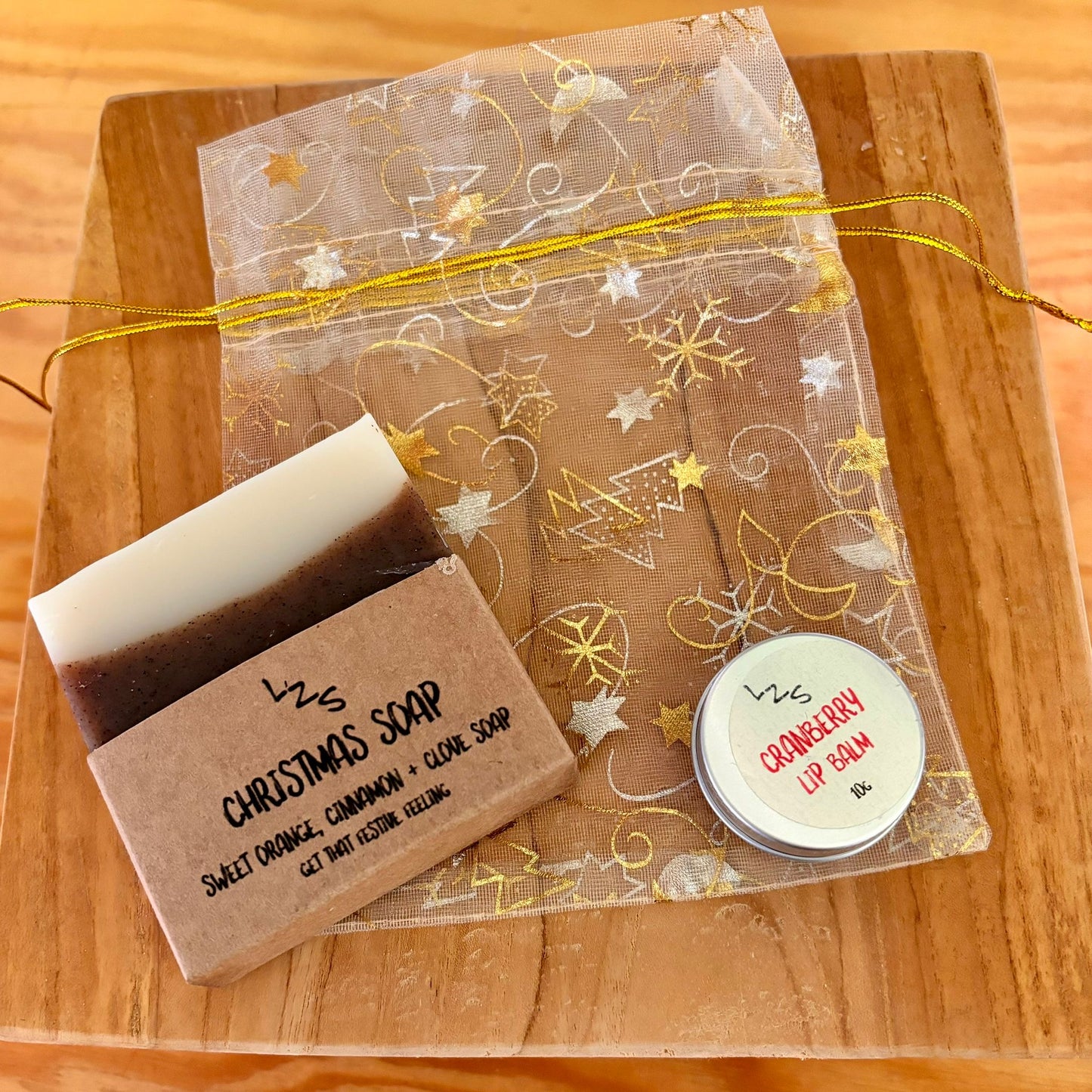 Christmas Soap & Cranberry Lip Balm Gift Set