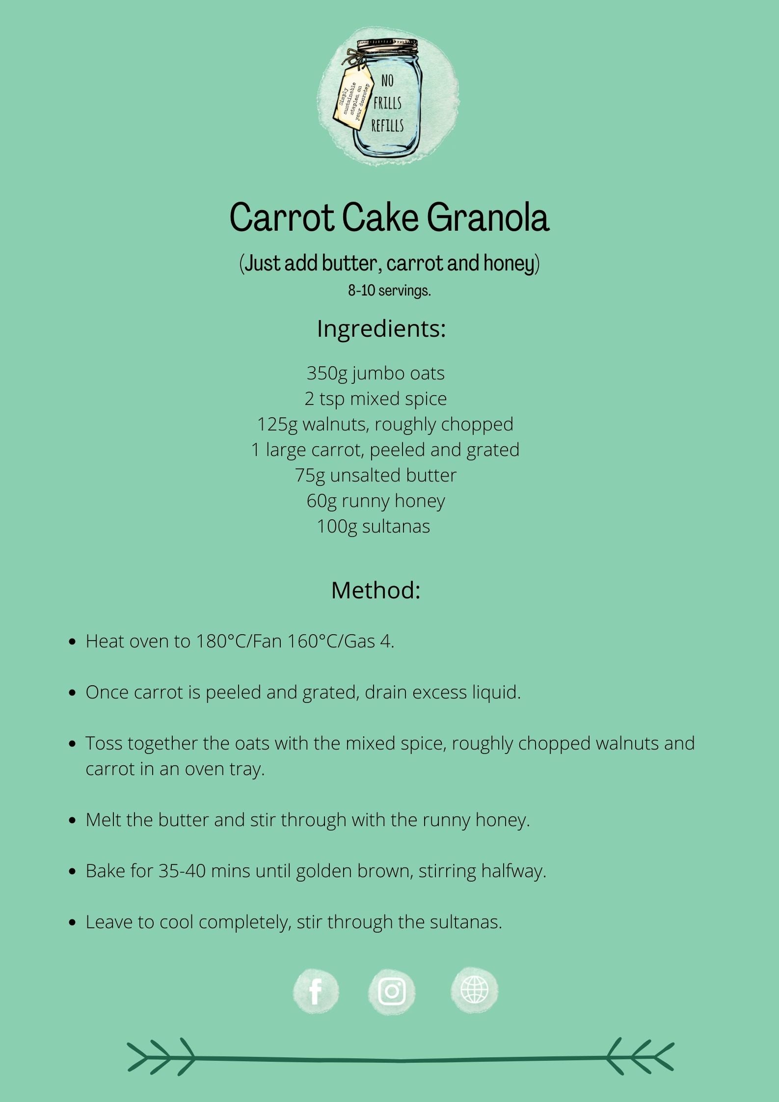 No Frills Carrot Cake Granola Kit.