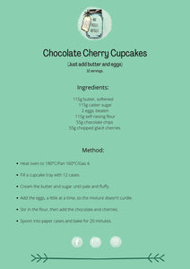 No Frills Chocolate Cherry Cupcakes Kit.