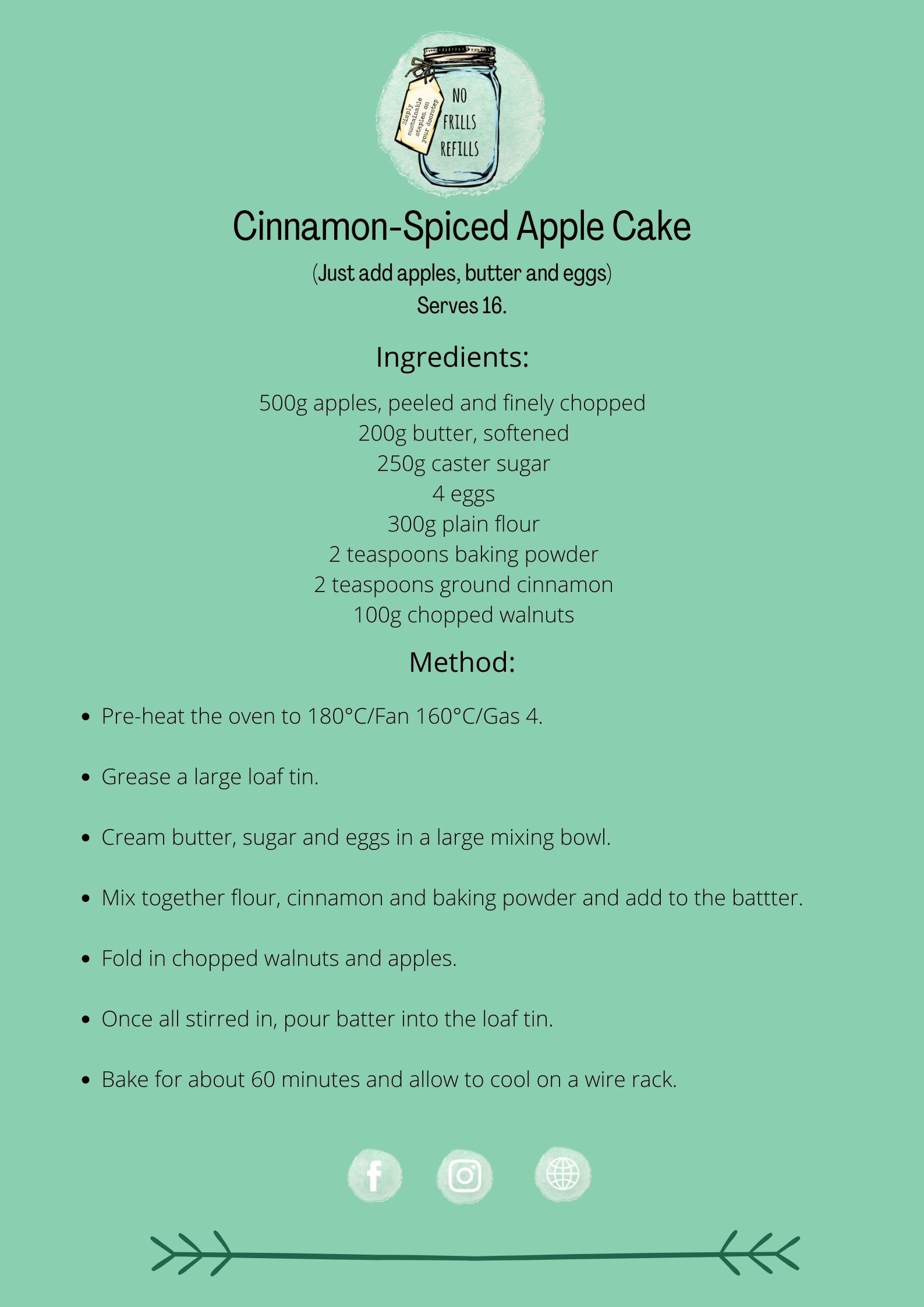 No Frills Cinnamon-Spiced Apple Cake Kit.