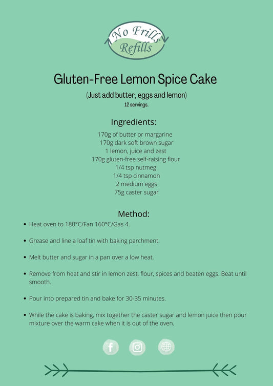 No Frills Gluten-Free Lemon Spice Cake Kit.